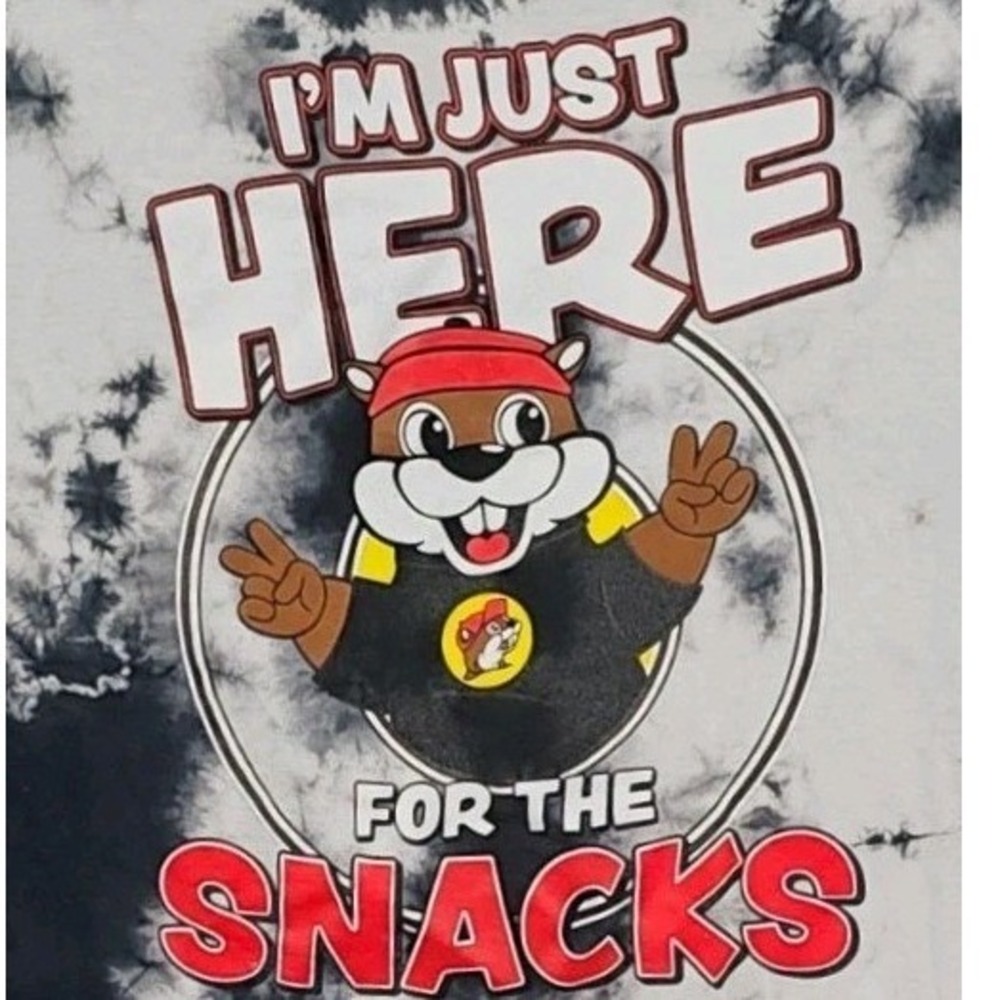 Buc-ee's "I'm Just Here For The Snacks" Tie-Dye T-Shirt Size 2XL